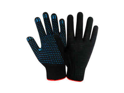 Перчатки с ПВХ черные 10 кл 4-х нитка