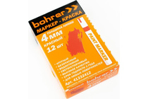 Маркер-краска строит. красный 2-4мм (круглый, нитро-основа) Bohrer 41332412