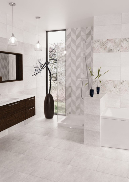 Плитка Скарлетт 2 св-серый декор 300х600 ОАО Березастройматериалы