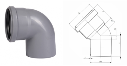 Отвод HTBw, цвет: белый ф32ммх87 OSTENDORF (559340)