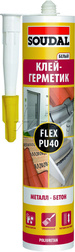 Клей-герметик полиуретановый Soudal Flex PU40 чёрный 300 мл