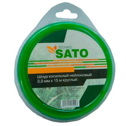 Леска для триммера SATO TECHNO 3мм 15м круглый