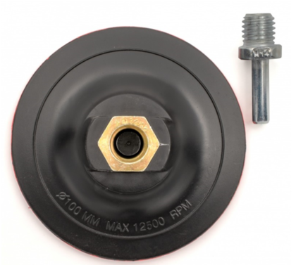 Диск-насадка Ф100мм для дрели и УШМ с липучкой (М14+штифт) Bohrer