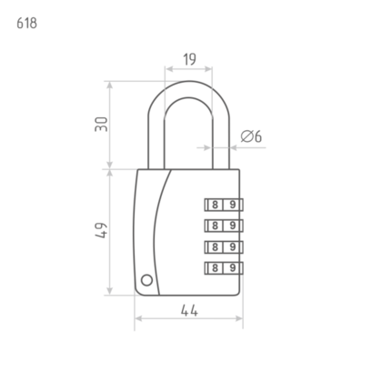 Замок навесной кодовый 618 черный НОРА-М