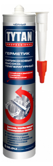 Герметик силиконовый высокотемпературный черный Tytan Professional 280 мл