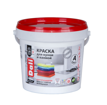 Краска для кухни и ванной DALI белая 0,9 л Рогнеда