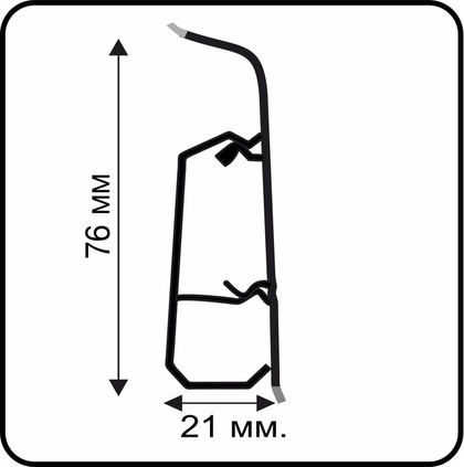 Плинтус напольный ПВХ Qvant Q05 Дикела 76мм 2,2м