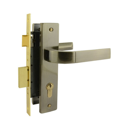 Замок врезной N107-70 Л стальная бронза