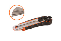 Нож металлич. 18 мм. + 5 лезвий, авто смена лезвий Sturm! 1076-08-06