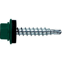 Шуруп кровельный 5,5х19 мм, RAL 6005 зеленый мох, 200 штук