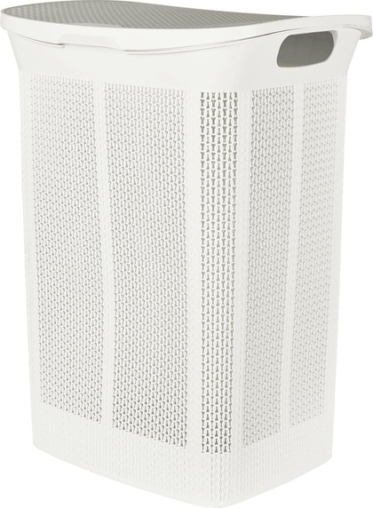 Корзина для белья Keeplex Ajur с откидной крышкой 35л 43х34х45см белое облако