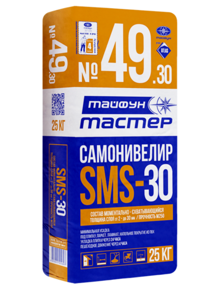 Смесь самонивелирующая цементная Тайфун Мастер № 49-30 SMS, 25 кг