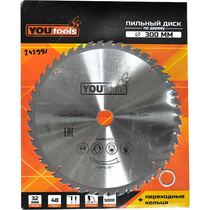 Пила дисковая Yourtools 300/32 мм Z48 дерево, косой зуб уз.+10'