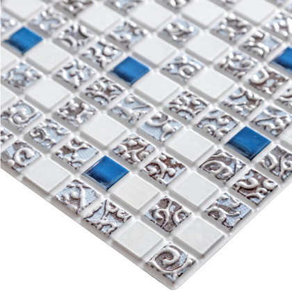 Панель ПВХ Grace Мозаика Коллаж голубой 960х480 мм