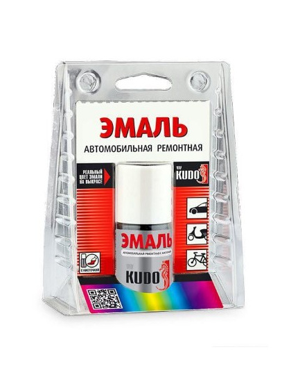 Эмаль автомобильная KUDO черный 601 с кисточкой 15мл