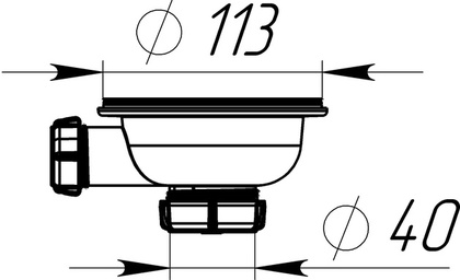 Выпуск т.м. Aquant 3 1/2 с чёрной мет.реш. с отводом под перелив
