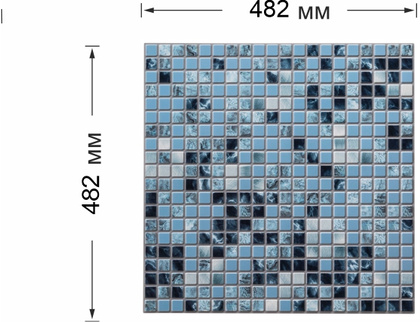 Панель ПВХ самоклеящаяся Grace мозаика Океан 482х482 мм