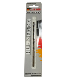 Сверло ц/х удл. ф 5,0 HSS-G DIN 340 RN (в блист, уп.1шт.) Ritter