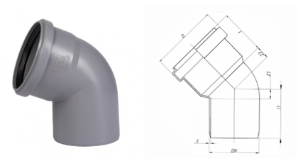 Отвод HTB ф110ммх67 OSTENDORF (115130)