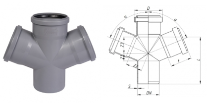 Крестовина HTDA ф50ммхф50ммх87 OSTENDORF (115480)