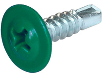 Шуруп по металлу 4,2х25 зеленый прессшайба сверло, 100 штук