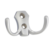 Крючок мебельный двухрожковый KERRONKR 0020 SC, матовый хром