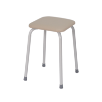 Табурет квадратный Пенек крепкий 224 с ЛДСП, серый, цвет сиденья ваниль