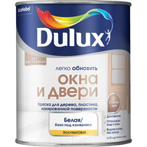 Краска DULUX Окна и Двери полуматовая 0,75л белая BW