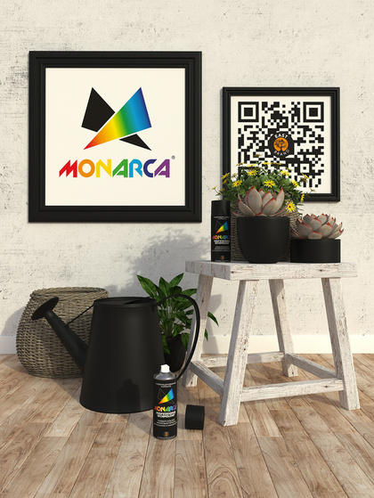 Краска акриловая Monarca RAL 9005 Черный Матовый 520мл