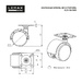 Колесо мебельное Lemax prof KLS-01-D50 d=50, без стопора, 38х38