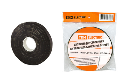 Изолента ХБ 19мм*21м двусторонняя (300 г) SQ0526-0502 TDM