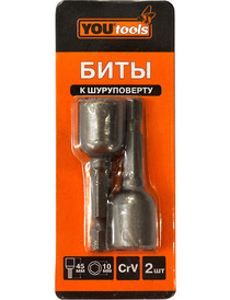 Бита для шур-та под 6гр.гол. 10мм L=45mm (к-т 2шт) YOURTOOLS
