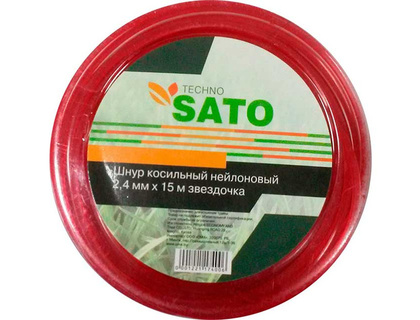 Леска для триммера SATO TECHNO 2,4мм 15м звездочка