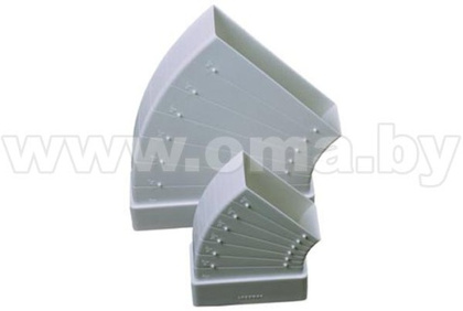 Колено плоское горизонтальное разноугловое ПВХ 60x120мм  Эковент-612КРП