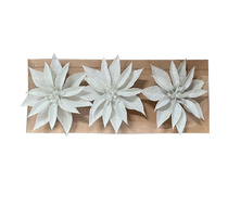 Набор цветов новогодних Snowy, 10,5см, 3шт, арт. ZY-21046