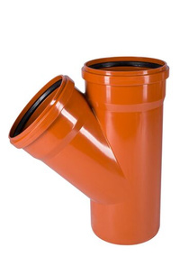 Тройник ПВХ наружный 45* Ду 110х110 Германия