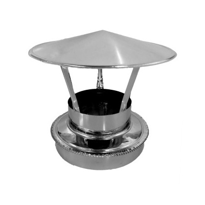 Зонт-оголовок дымоходный d.150/250мм AISI304/430-0,5/0,5мм.