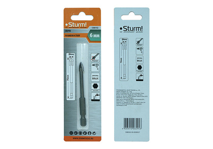 Сверло по стеклу/кер.плитке ф 6,0мм хв.1/4HEX STURM 5380102