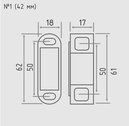 Защелка магнитная №1 коричневая