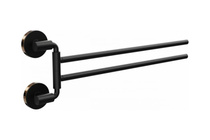 Полотенцедержатель двойной поворотный LORD черный (арт. FOR-LORD022BL)