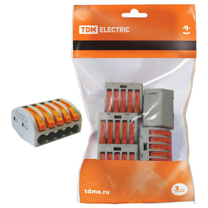 Соединительная клемма (аналог WAGO) СК-415 (5 шт/упак) SQ0527-0013 TDM