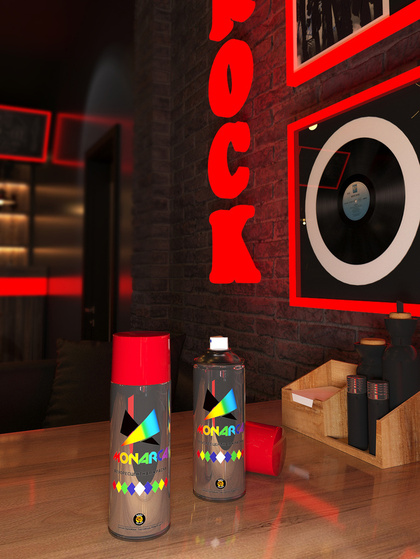 Краска Monarca Флуоресцентная (520мл, красный)