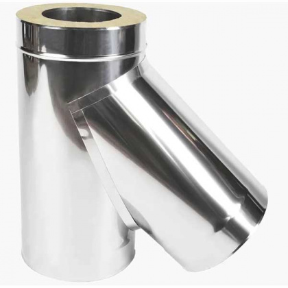 Тройник дымоходный 87гр. d.150/250 мм AISI304/430-0,8/0,5мм.